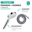 HANSGROHE - Pommeau de douche Crometta + Flexible Metaflex 160 cm chromé - vignette