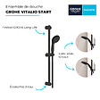 GROHE - Pommeau de douche Vitalio Start 2 jets avec barre noir mat + microfibre - vignette