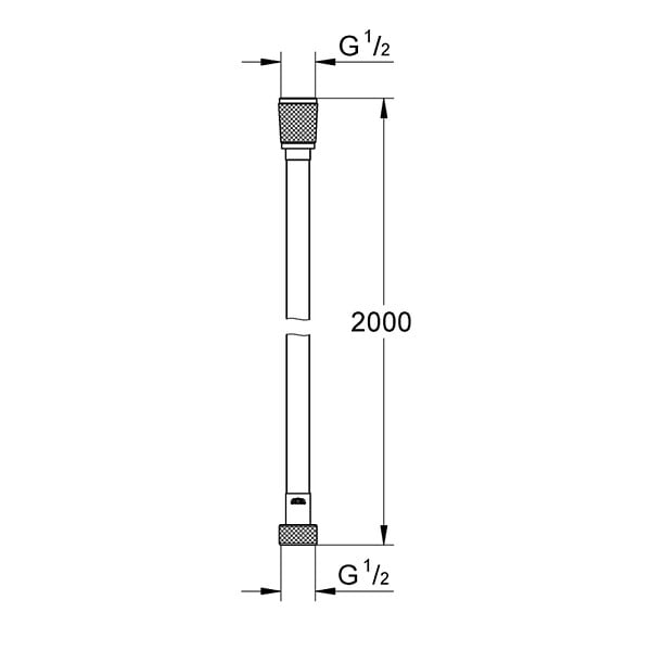 GROHE - Flexible de douche Quickfix VitalioFlex 200 cm chromé - large