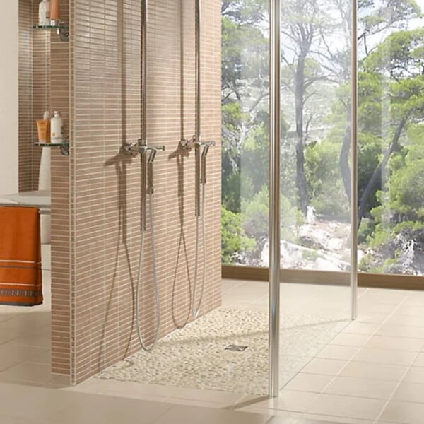 WEDI - Receveur de douche à carreler 140 x 100 Fundo Primo écoulement centré + bonde horizontale + kit d'étanchéité + colle 320 - large