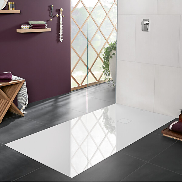 VILLEROY ET BOCH - Receveur de douche PLANEO rectangulaire Blanc ultra plat et sans bord - Receveur douche-Dimensions:800X1400-PLANEO BLANC. - large