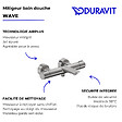 DURAVIT - Mitigeur bain douche thermostatique Wave inox brossé - vignette