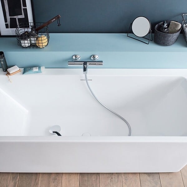 JACOB DELAFON - Jacob Delafon mitigeur thermostatique bain douche mural Simone Chrome - large