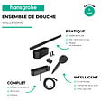 HANSGROHE - Pack mitigeur douche thermostatique encastré WallStoris noir mat avec accessoires - vignette