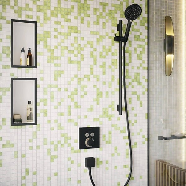 HANSGROHE - Set de finition ShowerSelect pour mitigeur thermostatique encastré avec 2 fonctions, noir mat (15763670) - large