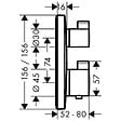 HANSGROHE - Hansgrohe Ecostat Square Set de finition pour mitigeur thermostatique encastré avec robinet d'arrêt et inverseur (15714140) - vignette