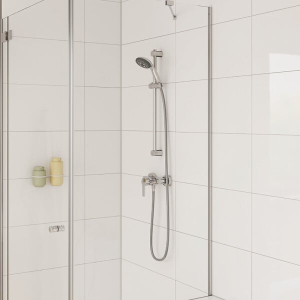 GROHE - Pack mitigeur de douche Grohe Start 2021 avec ensemble de douche 2 jets chromé - large
