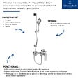 VILLEROY ET BOCH - Mitigeur mécanique douche  O.novo Chrome + Ensemble de douche  Verve Showers 3 jets Chrome - vignette