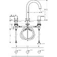 HANSGROHE - Mélangeur lavabo 3 trous avec tirette et vidage chrome + nettoyant Briochin - vignette