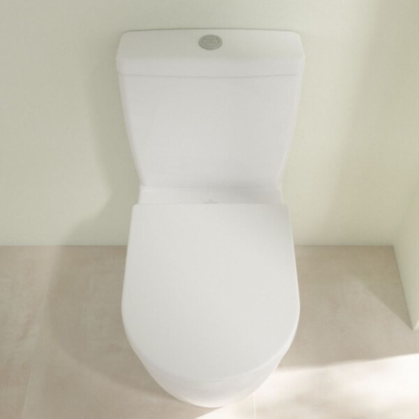 VILLEROY ET BOCH - WC à poser compact sans bride sortie horizontale  Avento avec abattant frein de chute + Nettoyant - large