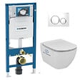 GEBERIT - Pack WC Bati Geberit  Duofix + Cuvette Ideal Standard Tesi Aquablade + Plaque de commande Sigma20 Blanc chrome + bati support - vignette
