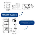 VILLEROY ET BOCH - Pack WC sans bride  Architectura abattant + bâti-support sol et mur + plaque chromée mat  + Tabouret bois - vignette