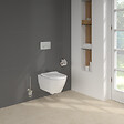VILLEROY ET BOCH - Pack WC sans bride  Subway 2.0 abattant frein de chute + bâti-support sol et mur+ plaque Chromé mat + Tabouret - vignette