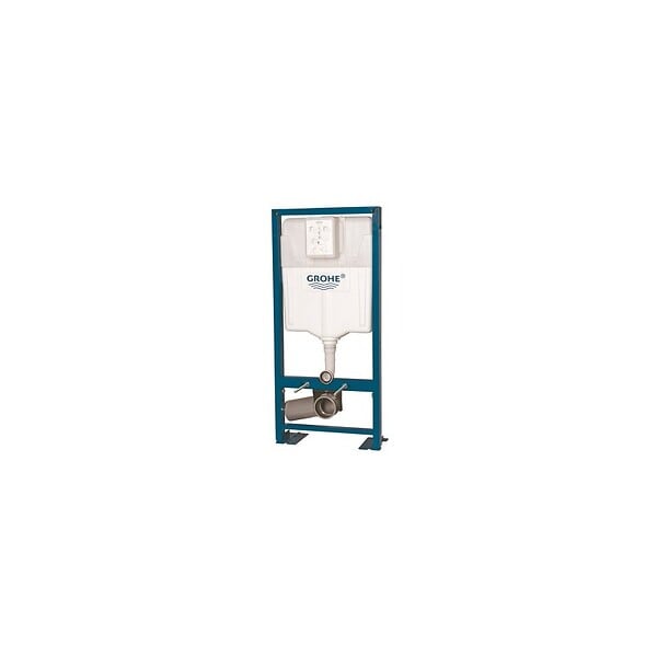 VILLEROY ET BOCH - Pack WC suspendu sans bride  Venticello + abattant + plaque chromée + bâti Grohe - large