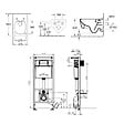 VILLEROY ET BOCH - Pack WC suspendu sans bride  Memento 2.0 + abattant + bâti-support sol et mur + plaque Pure Black - vignette