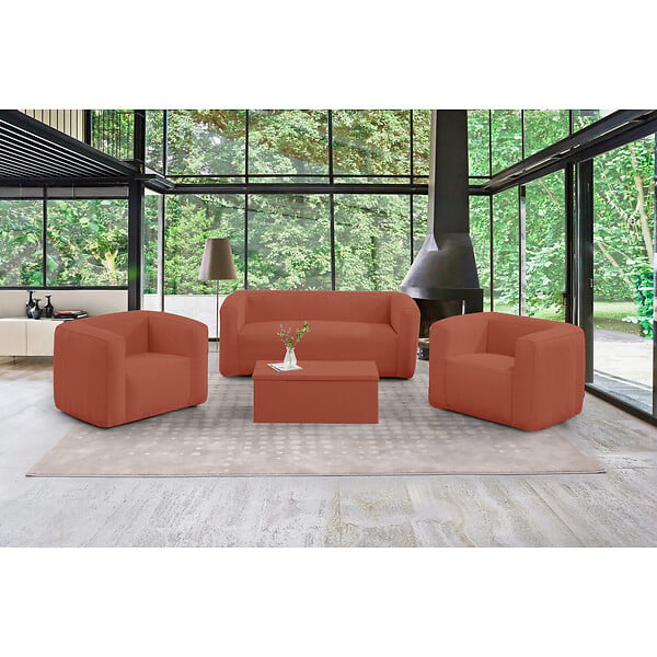 TERRACOTTA - Canapé gonflable 2-3 places - Intérieur et extérieur - Couleur Terracotta - large