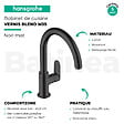HANSGROHE - Evier 1 bac S44 inox + robinet de cuisine Vernis Blend M35 210 noir mat - vignette