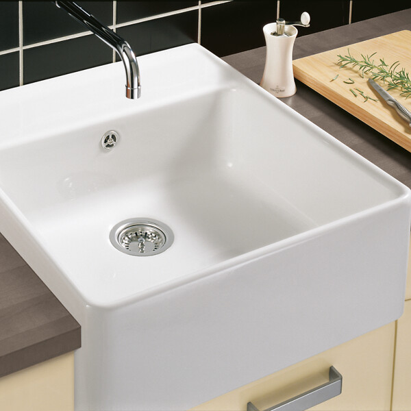 VILLEROY ET BOCH - Evier timbre office 1 bac Villeroy et Boch Tradition Pure Black avec vidage automatique - large