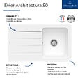VILLEROY ET BOCH - Evier  Architectura 50 Pure Black - Vidage automatique inclus - vignette