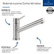 VILLEROY ET BOCH - Evier  Architectura 60 vidage auto + Robinet de cuisine Como Window Acier Massif - vignette