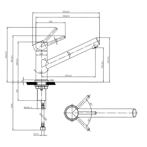 VILLEROY ET BOCH - Evier  Architectura 60 vidage auto + Robinet de cuisine Como Window Acier Massif - large