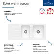 VILLEROY ET BOCH - Evier 1 bac et demi Architectura   80 116 x 51 cm Blanc sans vidage - vignette