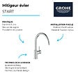 GROHE - Robinet de cuisine Start Classic Quickfix chromé + microfibre - vignette