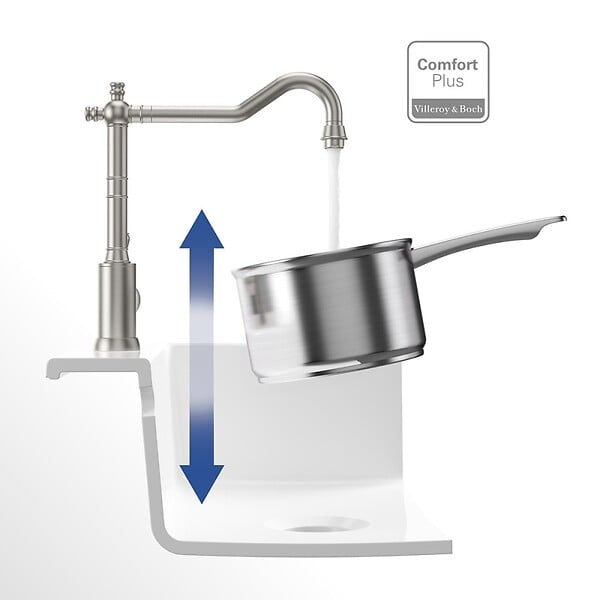 VILLEROY ET BOCH - Robinet cuisine  Avia 2.0 Acier massif - large