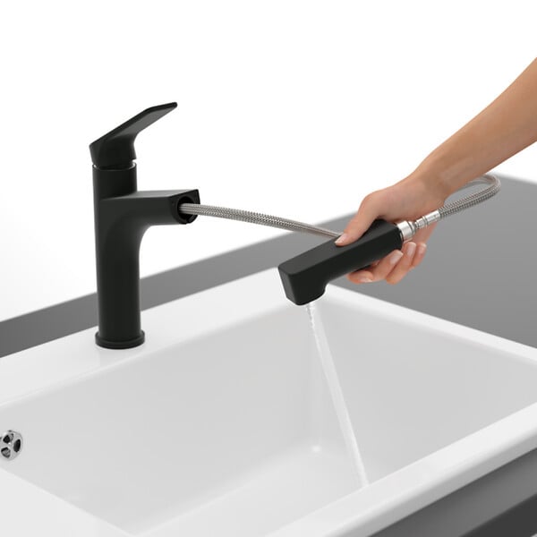 VILLEROY ET BOCH - Robinet de cuisine avec douchette Junis Sky Shower Noir mat - large