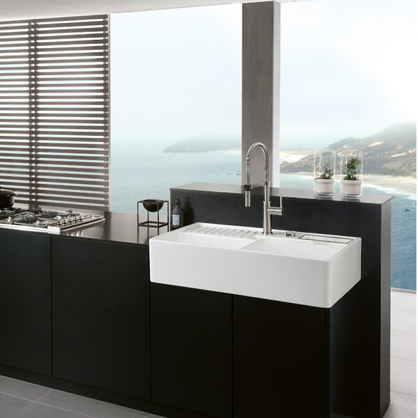 VILLEROY ET BOCH - Robinet cuisine  Steel expert 2.0 acier massif + nettoyant - large