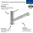 VILLEROY ET BOCH - Robinet cuisine rabattable  Como Shower window Inox + nettoyant - vignette