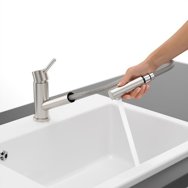 VILLEROY ET BOCH - Robinet cuisine rabattable  Como Shower window Inox + nettoyant - large