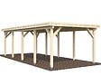 PALMAKO - Carport bois Karl toit plat 1 voiture - L.762xH.235xP.360cm - vignette