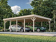 PALMAKO - Carport toit plat bois Karl 2 voitures - L.600xH.254xP.764cm - vignette