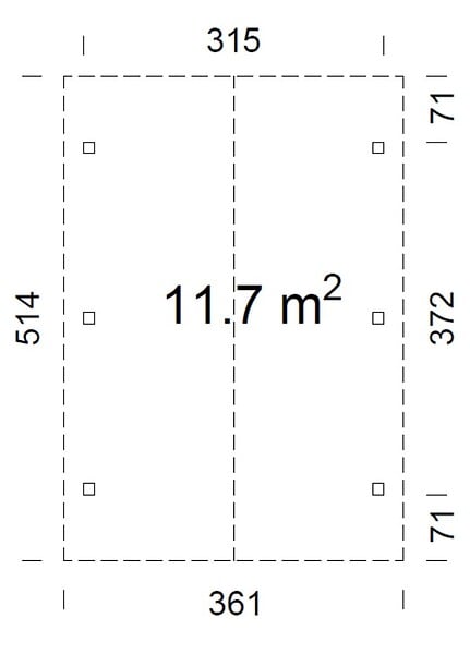 PALMAKO - Carport bois double pente Robert - L.361xH.301xP.514cm - large