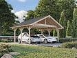 PALMAKO - Carport bois Robert 2 voitures - Bois - L.640xP.514xH.363cm - vignette