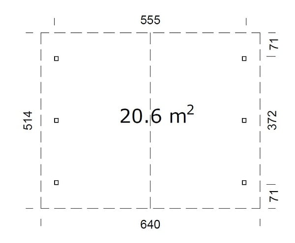 PALMAKO - Carport bois Robert 2 voitures - Bois - L.640xP.514xH.363cm - large