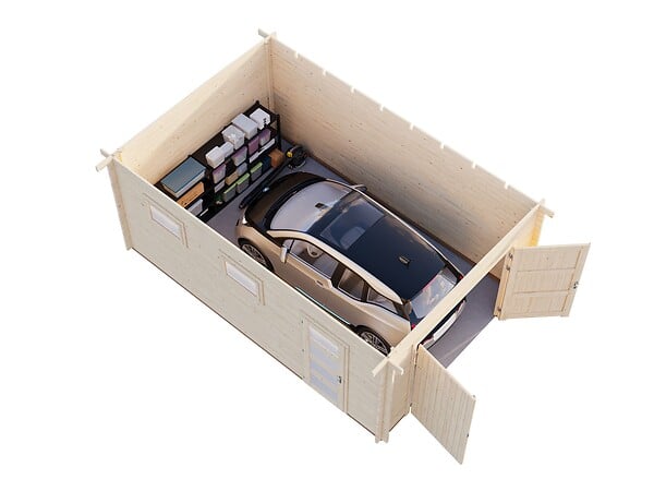 PALMAKO - Garage en bois massif Rasmus - L.420xP.598xH.254cm - large