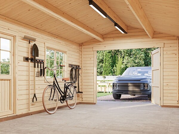 PALMAKO - Garage en bois Roger - 44 mm - L.426xP.598xH.276cm - large