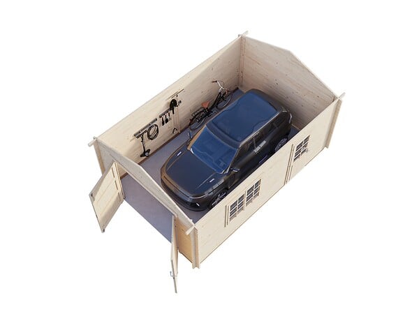 PALMAKO - Garage en bois Roger - 44 mm - L.426xP.598xH.276cm - large