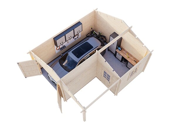 PALMAKO - Garage en bois épicéa Roger - L.564xP.601xH.321cm - large