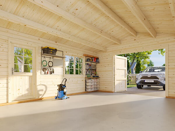 PALMAKO - Garage en bois Roger - Marron - L.514xP.598xH.287cm - large