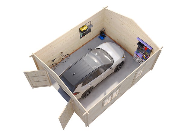 PALMAKO - Garage en bois Roger - Marron - L.514xP.598xH.287cm - large