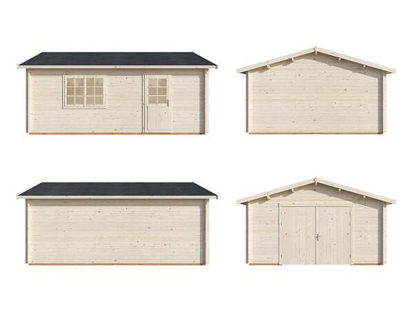 PALMAKO - Garage en bois Roger - Marron - L.514xP.598xH.287cm - large