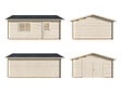 PALMAKO - Garage en bois Roger - Marron - L.514xP.598xH.287cm - vignette