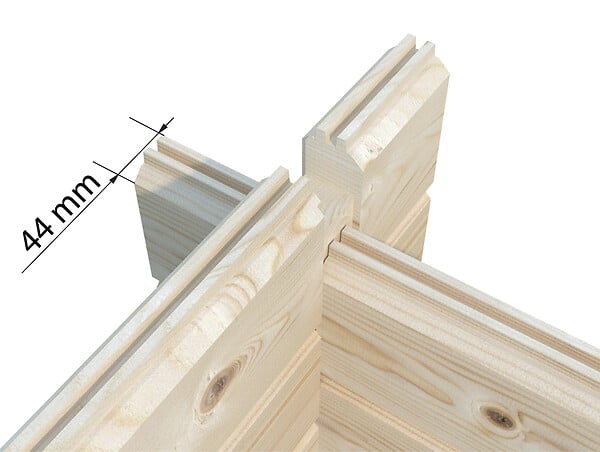 PALMAKO - Garage double en bois 44mm Roger - L629xP565xH310cm - large