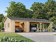 PALMAKO - Garage bois Roger avec double pergola - 64m² - vignette