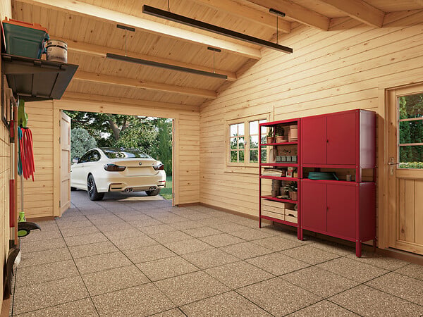 PALMAKO - Garage bois Roger avec double pergola - 64m² - large