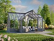 PALMAKO - Serre de jardin Emilia en bois autoclave gris - 26,9m² - vignette