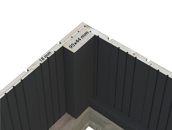 PALMAKO - Serre de jardin Emilia en bois autoclave gris - 26,9m² - large